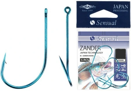 MIKADO HACZYKI SENSUAL ZANDER 4/0 NIEBIESKIE 5szt